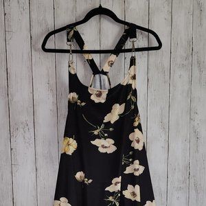 Black floral Overalls
